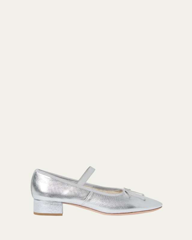 Odile Metallic Mary Jane Ballerina Flats